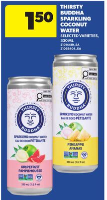 THIRSTY BUDDHA SPARKLING COCONUT WATER, 330 ML