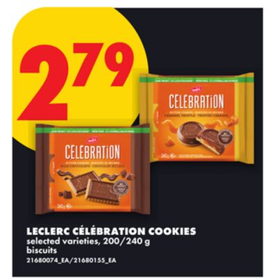 LECLERC CÉLÉBRATION COOKIES, 200/240 G