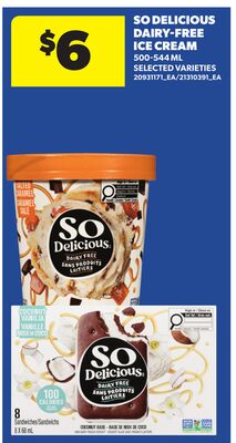 SO DELICIOUS DAIRY-FREE ICE CREAM, 500-544 ML