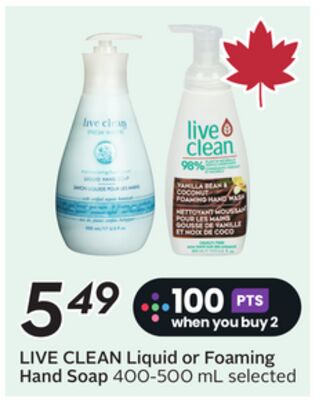 LIVE CLEAN Liquid or Foaming Hand Soap