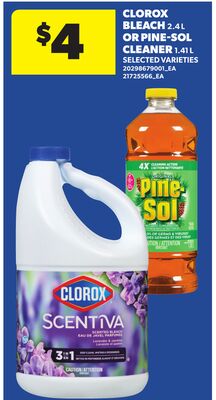CLOROX BLEACH, 2.4 L OR PINE-SOL CLEANER, 1.41 L
