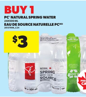 PC® NATURAL SPRING WATER, 24X500 ML