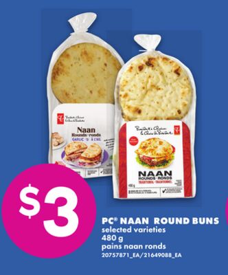 PC® NAAN ROUND BUNS, 480 G