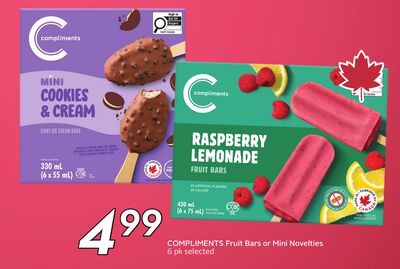COMPLIMENTS Fruit Bars or Mini Novelties