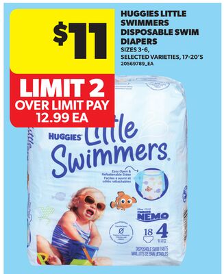 HUGGIES LITTLE SWIMMERS DISPOSABLE SWIM DIAPERS, 17-20'S
