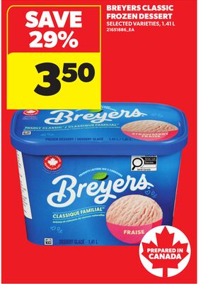 BREYERS CLASSIC FROZEN DESSERT, 1.41 L
