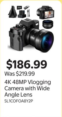4K 48MP Vlogging Camera with Wide Angle Lens