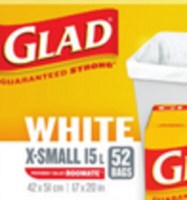 Glad White kitchen garbage bags