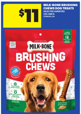 MILK-BONE BRUSHING CHEWS DOG TREATS, 535-688 G
