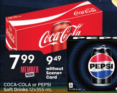 COCA-COLA or PEPSI Soft Drinks