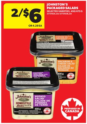 JOHNSTON'S PACKAGED SALADS, 450/475 G