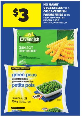 NO NAME® VEGETABLES 750 G OR CAVENDISH FARMS FRIES 600 G, , 750 G