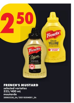 FRENCH'S MUSTARD, 325/400 ML