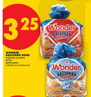 WONDER BALLPARK BUNS, 6/8'S