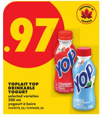YOPLAIT YOP DRINKABLE YOGURT, 200 ML