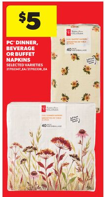 PC® DINNER, BEVERAGE OR BUFFET NAPKINS