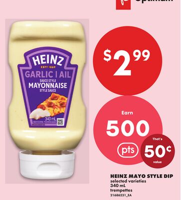 HEINZ MAYO STYLE DIP, 340 mL
