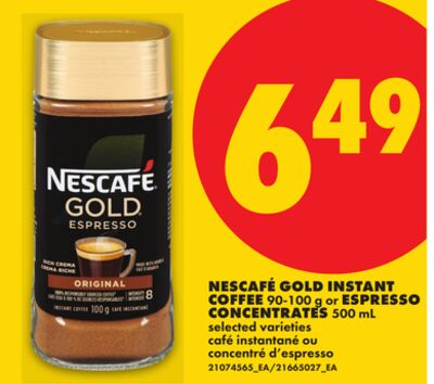 NESCAFÉ GOLD INSTANT COFFEE, 90-100 G OR ESPRESSO CONCENTRATES, 500 ML