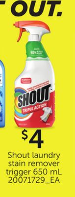 SHOUT LAUNDRY STAIN REMOVER TRIGGER, 650 ML