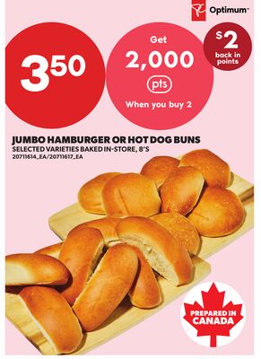 JUMBO HAMBURGER OR HOT DOG BUNS, 8'S