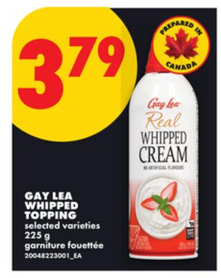 GAY LEA WHIPPED TOPPING, 225 G