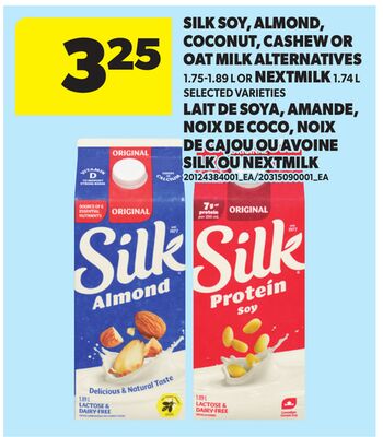 SILK SOY, ALMOND, COCONUT, CASHEW OR OAT MILK ALTERNATIVES 1.75-1.89 L OR NEXTMILK