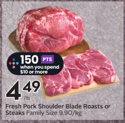Fresh Pork Shoulder Blade Roasts or Steak