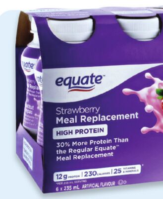 Equate high protein meal replacement shakes
