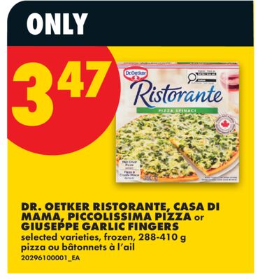 DR. OETKER RISTORANTE, CASA DI MAMA, PICCOLISSIMA PIZZA or GIUSEPPE GARLIC FINGERS, 288-410 g