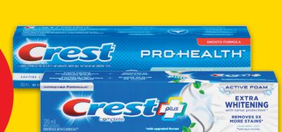 CREST PRO-HEALTH or COMPLETE TOOTHPASTE, 100-130 mL
