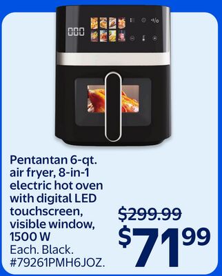 8-in-1 electric hot oven with digital LED touchscreen