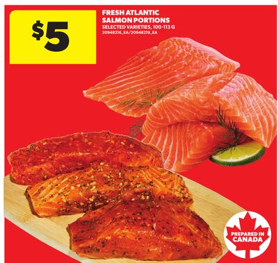 FRESH ATLANTIC SALMON PORTIONS, 200-913 G
