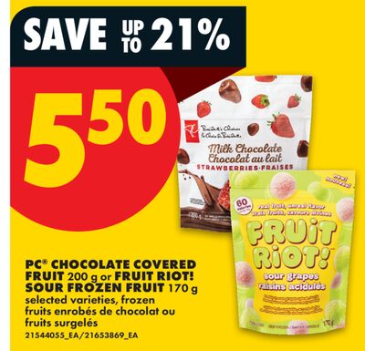 PC® CHOCOLATE COVERED FRUIT 200 g or FRUIT RIOT! SOUR FROZEN FRUIT 170 g