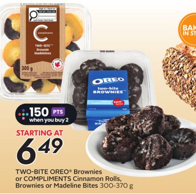 TWO-BITE OREO® Brownies or COMPLIMENTS Cinnamon Rolls, Brownies or Madeline Bites