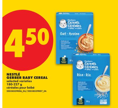 NESTLÉ GERBER BABY CEREAL, 180-227 g
