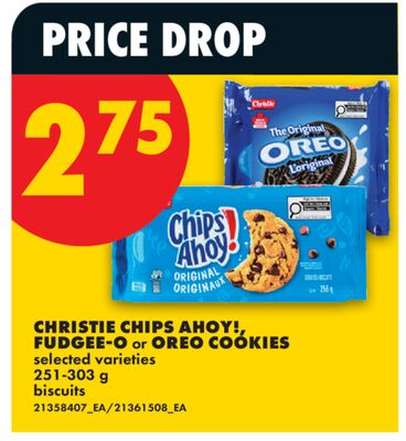 CHRISTIE CHIPS AHOY!, FUDGEE-O or OREO COOKIES, 251-303 g