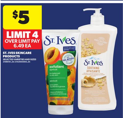 ST. IVES SKINCARE PRODUCTS