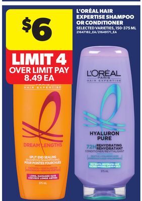 L'ORÉAL HAIR EXPERTISE SHAMPOO OR CONDITIONER, 150-375 ML
