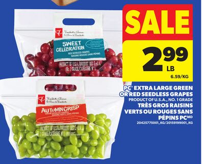 PC® EXTRA LARGE GREEN OR RED SEEDLESS GRAPES