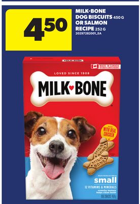 MILK-BONE DOG BISCUITS 450 G OR SALMON RECIPE 252 G