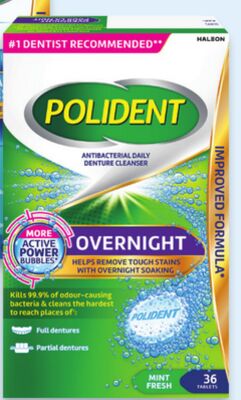 Polident overnight cleansers