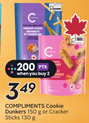 COMPLIMENTS Cookie Dunkers 150 g or Cracker Sticks 130 g
