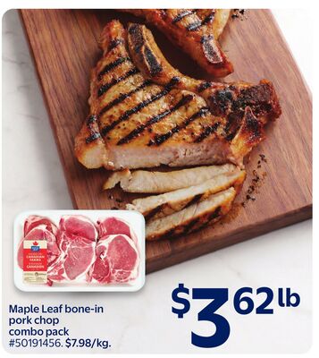 Maple Leaf bone-in pork chop combo pack