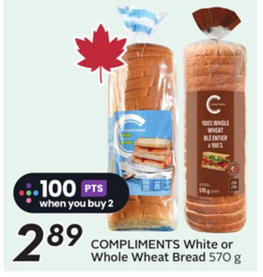 COMPLIMENTS White or Whole Wheat Bread