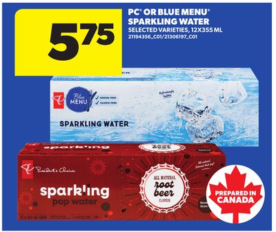 PC® OR BLUE MENU® SPARKLING WATER