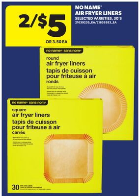 NO NAME® AIR FRYER LINERS, 30'S