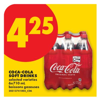 COCA-COLA SOFT DRINKS, 6x710 mL