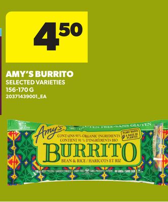 AMY'S BURRITO, 156-170 G