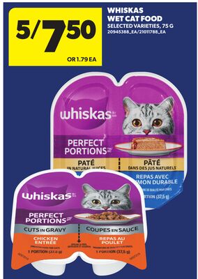 WHISKAS WET CAT FOOD, 75 G