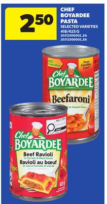 CHEF BOYARDEE PASTA, 418/425 G